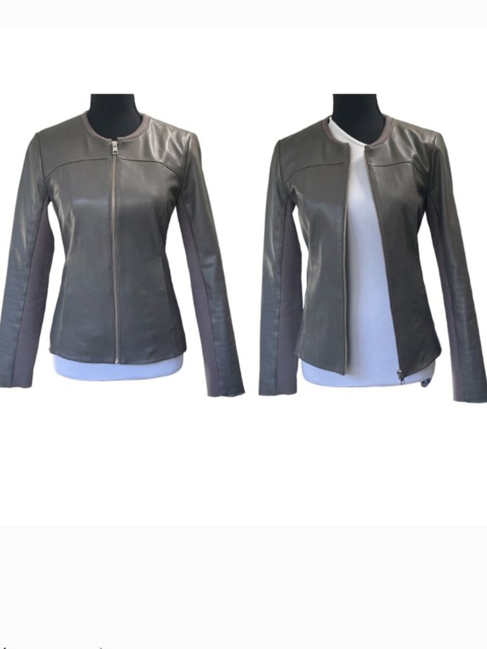Soia & Kyo Sianne Lamb Leather Jacket in Dark Grey Size XS